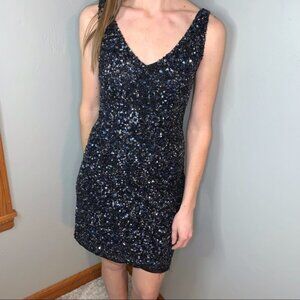 THEIA Sequin Formal Short Bodycon Dress